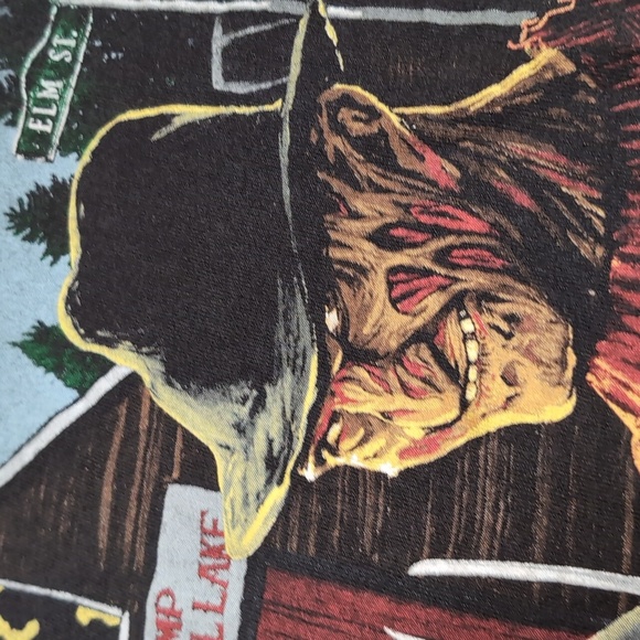 Vintage Freddy VS Jason Nightmare on Elm Street Horror T-shirt Size XL In Black - Picture 3 of 6